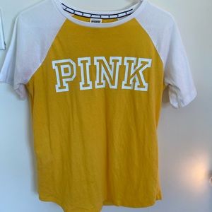 Yellow and White PINK Shirt